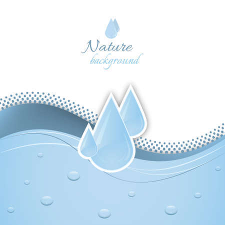 Natural vector background with water drops, halftone effect and place for your content.のイラスト素材
