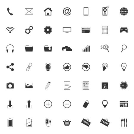 49 Different icons, pictogram. Vector illustration for your business or website.のイラスト素材