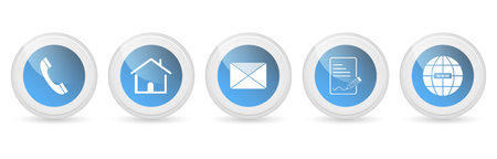 Contact us vector buttons or icons - set.のイラスト素材