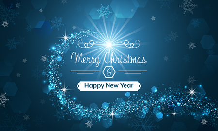 Christmas and New Year vector illustration. Snowflakes, snowdrift, stars and glitter.のイラスト素材