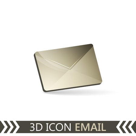 3D icon Email. Envelope isolated on white background. Vector illustration.のイラスト素材