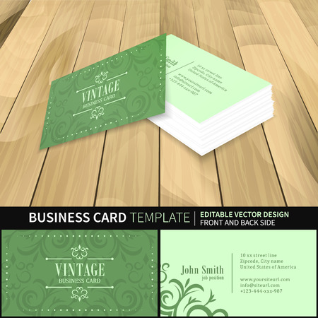Green business card template.のイラスト素材