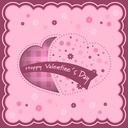 Valentine background with hearts and flowers inside. Vector illustration.のイラスト素材
