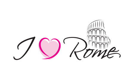 I Love Rome. Vector illustration with the symbol of Rome.のイラスト素材