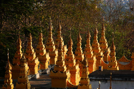 Temples on the Mandalay Hill and under the mountains, Myanmar