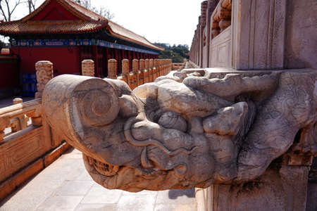 dragon stone carving in the Forbidden City, Beijing, Chinaのeditorial素材