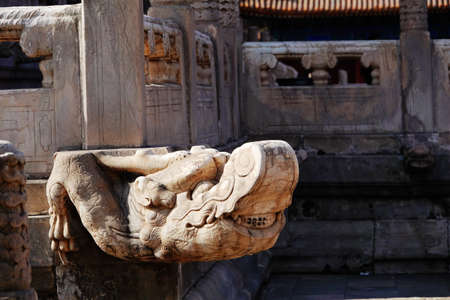 dragon stone carving in the Forbidden City, Beijing, Chinaのeditorial素材
