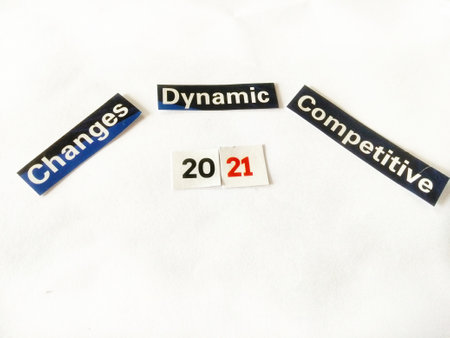 Motivation quotes for business resolution for facing 2021 new year.business improvement concept