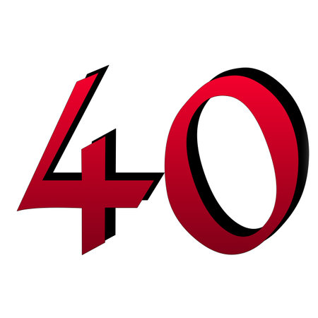 Number 40 forty sign symbol Template Design Illustration Red Elegant