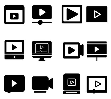 media player icon set vector symbol for web site design and mobile appのイラスト素材