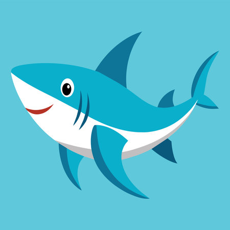 Shark design over blue background, vector illustration. Flat design.のイラスト素材