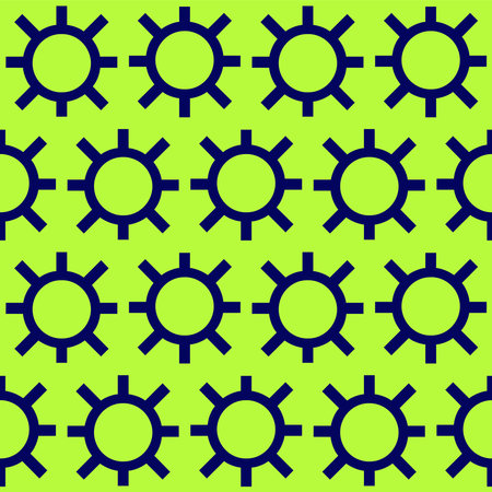 Seamless pattern with sun on green background. Vector illustration.
