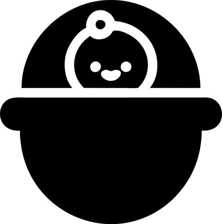 Baby in a pot icon isolated on white background, vector illustration.のイラスト素材