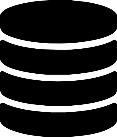 Black Database icon isolated on white background. Database sign. Vector Illustrationのイラスト素材
