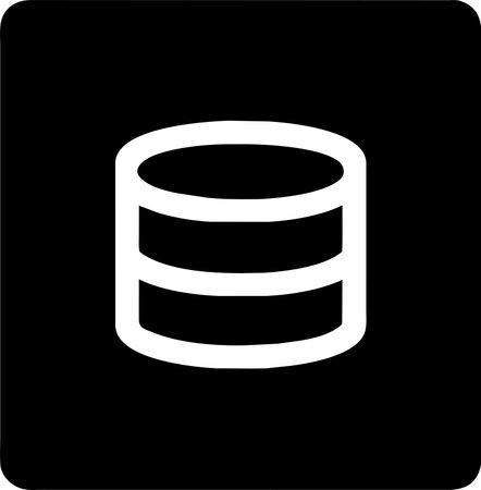 Database Icon Isolated on a Black Background. Database Icon Vector Illustrationのイラスト素材
