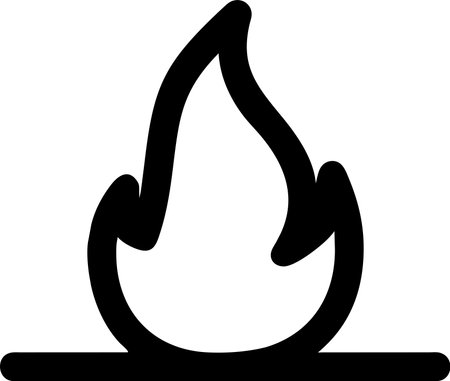 Fire icon isolated on white background. Flat style. Vector illustration.のイラスト素材