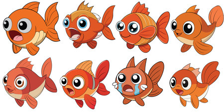 Big Eyed Squirrel Fish design ,animal vector designのイラスト素材