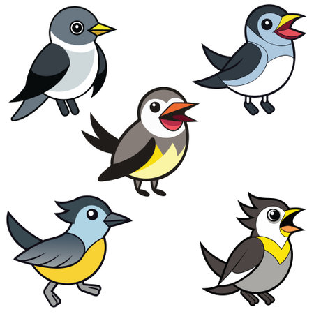 Western Kingbird flat design animal vector designのイラスト素材