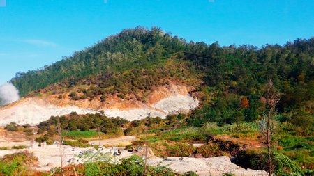 Nature view of Dieng, Indonesiaの写真素材