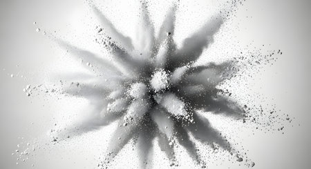 3d rendering of explosion with particles in isolated background. Futuristic explosion designの素材