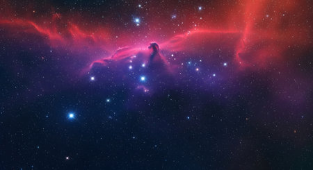 Beautiful space background with nebula and stars. 3d renderingの素材