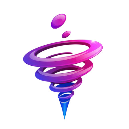 Vector illustration of blue and purple tornado isolated on white background. Eps 10の素材