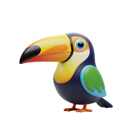 toucan isolated on a white background. 3d rendering.の素材