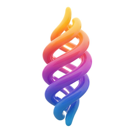 DNA helix. 3d illustration isolated on a white background.の素材
