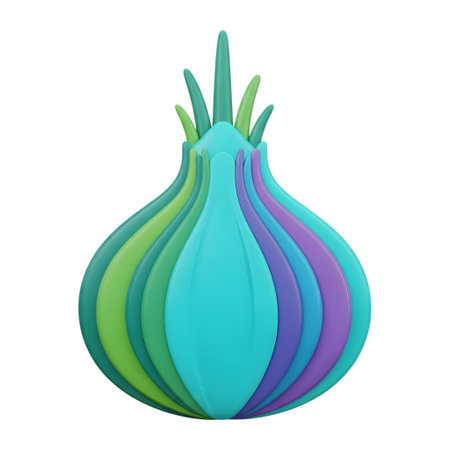 Onion vegetable icon. 3d rendering, 3d illustration.の素材