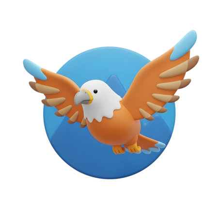 eagle with blue circle isolated on a white background. vector illustrationの素材