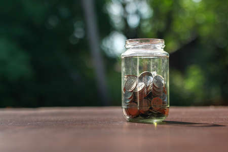 Saving money concept.money coin stack growing businessの写真素材