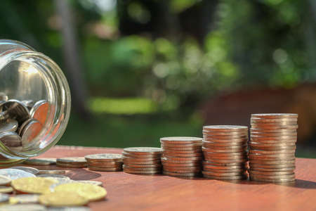 Saving money concept.money coin stack growing businessの写真素材
