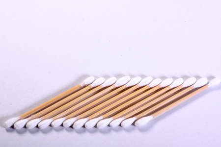 Cutton bud or cotton swab shot on a white background.