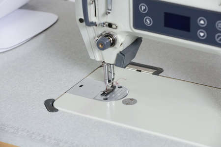 Kuala Lumpur, Malaysia - APR 24, 2020: Typical Sewing Machines is the largest manufacturer of sewing machines in China. sewing machines on table. selective focusのeditorial素材