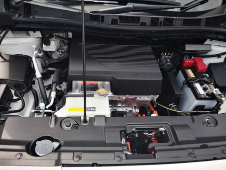 Bukit Tinggi Pahang,Malaysia - 24 Julai, 2019: Nissan Leaf Electric Car at motorshow in Aurel Sanctuary Bentong Pahangのeditorial素材