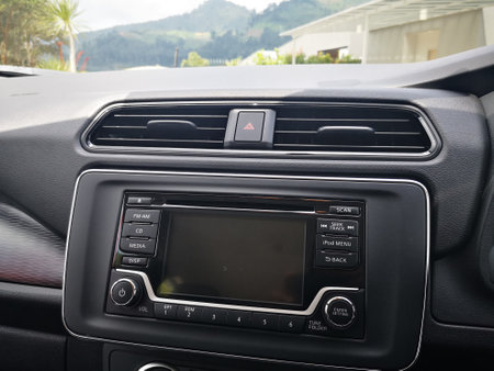 Bukit Tinggi Pahang,Malaysia - 24 Julai, 2019: Nissan Leaf Electric Car at motorshow in Aurel Sanctuary Bentong Pahangのeditorial素材