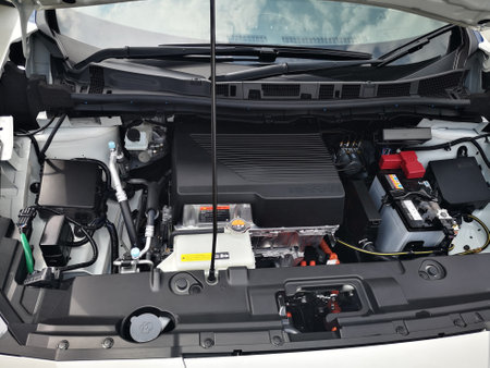 Bukit Tinggi Pahang,Malaysia - 24 Julai, 2019: Nissan Leaf Electric Car at motorshow in Aurel Sanctuary Bentong Pahangのeditorial素材