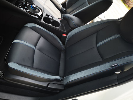 Bukit Tinggi Pahang,Malaysia - 24 Julai, 2019: Nissan Leaf Electric Car at motorshow in Aurel Sanctuary Bentong Pahangのeditorial素材