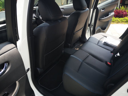 Bukit Tinggi Pahang,Malaysia - 24 Julai, 2019: Nissan Leaf Electric Car at motorshow in Aurel Sanctuary Bentong Pahangのeditorial素材