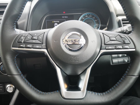 Bukit Tinggi Pahang,Malaysia - 24 Julai, 2019: Nissan Leaf Electric Car at motorshow in Aurel Sanctuary Bentong Pahangのeditorial素材