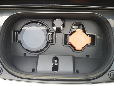 Bukit Tinggi Pahang,Malaysia - 24 Julai, 2019: Nissan Leaf Electric Car at motorshow in Aurel Sanctuary Bentong Pahangのeditorial素材