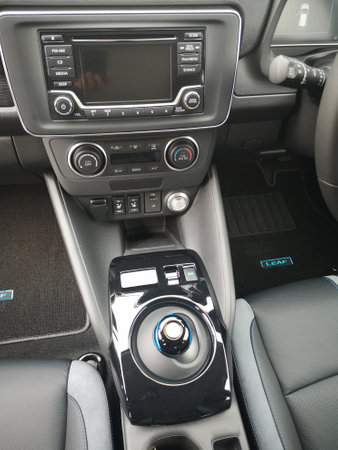 Bukit Tinggi Pahang,Malaysia - 24 Julai, 2019: Nissan Leaf Electric Car at motorshow in Aurel Sanctuary Bentong Pahangのeditorial素材