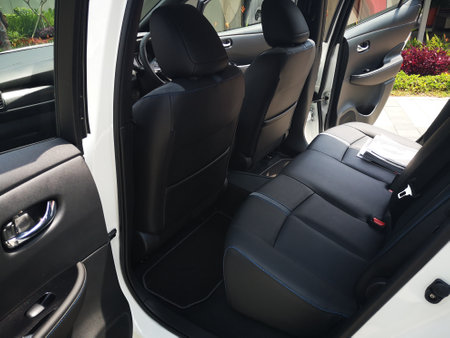 Bukit Tinggi Pahang,Malaysia - 24 Julai, 2019: Nissan Leaf Electric Car at motorshow in Aurel Sanctuary Bentong Pahangのeditorial素材