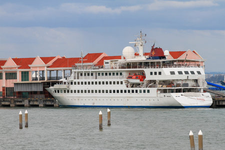 PENANG, MALAYSIA - 19 DECEMBER 2020 - Penang Cargo Port. Penang Port's relationship with containers started back in 1974 when the first container was discharged at Butterworth Wharvesのeditorial素材