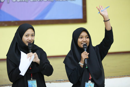Kedah Malaysia - Circa Mei 2016 :  northern Malaysia University holds new student orientation every year to welcome freshmen at Sintok. Different society provides game to attract freshmen to jointのeditorial素材
