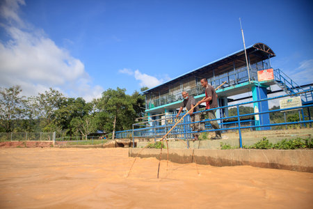 Alor Setar, Kedah Malaysia ; Circa January 2021 :Mini dam system supplying water for the cropsのeditorial素材