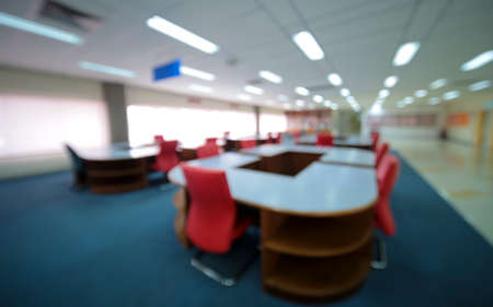 Blurred image, business office interior with bright light for backgroundsの写真素材
