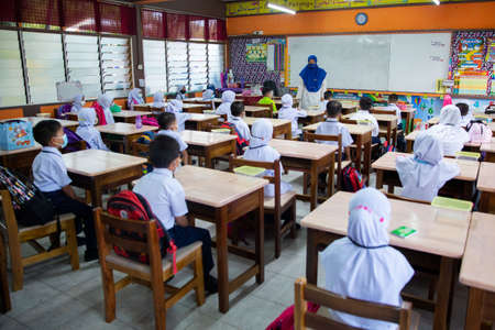 Alor Setar Kedah,Malaysia-March 1,2021:The first day of the school session for preschool students in Alor Setar during the Covid-19 pandemic season is hitting the world.のeditorial素材