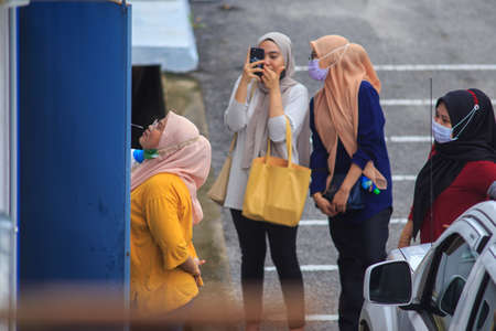 Alor Setar, Kedah, Malaysia - May 20, 2021 : Private clinic make a Swab test in  to local citizen...