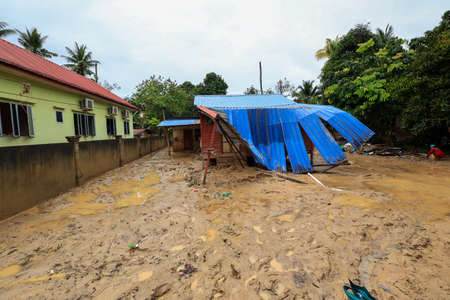 Temerloh, Pahang - DECEMBER 31th, 2021 : The Aftermath after the biggest flood hit Selangor and Pahang. It was about 5 to 12 feet depth of flood coveringのeditorial素材